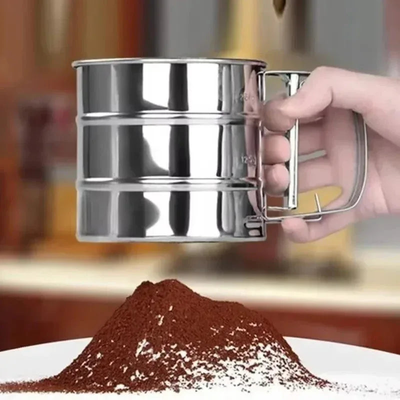 Stainless Steel Flour Sieve Cup – Handheld Baking Strainer