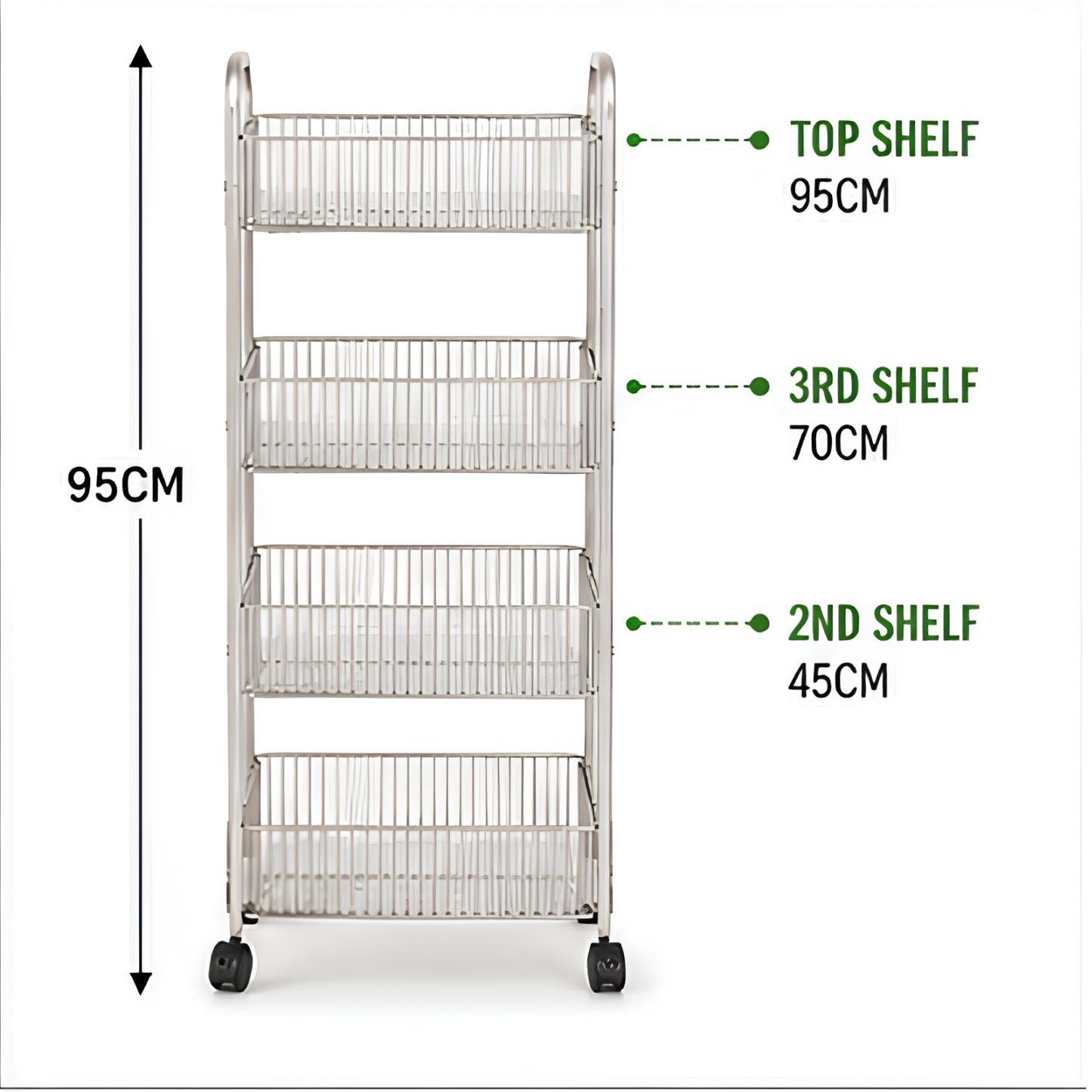 Multi Layer Storage Trolley Rack