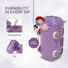 Kids Bus Shape Water Bottle – Cute Leak-Proof Design