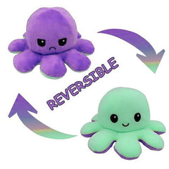 Reversible Octopus Plush Toy – Double-Sided Mood Changing Doll