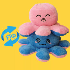 Reversible Octopus Plush Toy – Double-Sided Mood Changing Doll