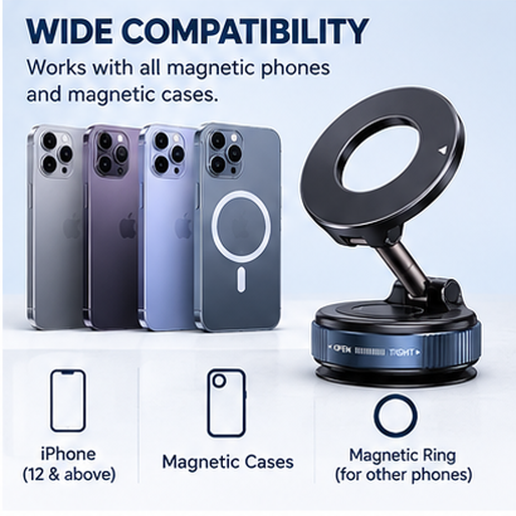 Magnetic Suction Cup Phone Holder