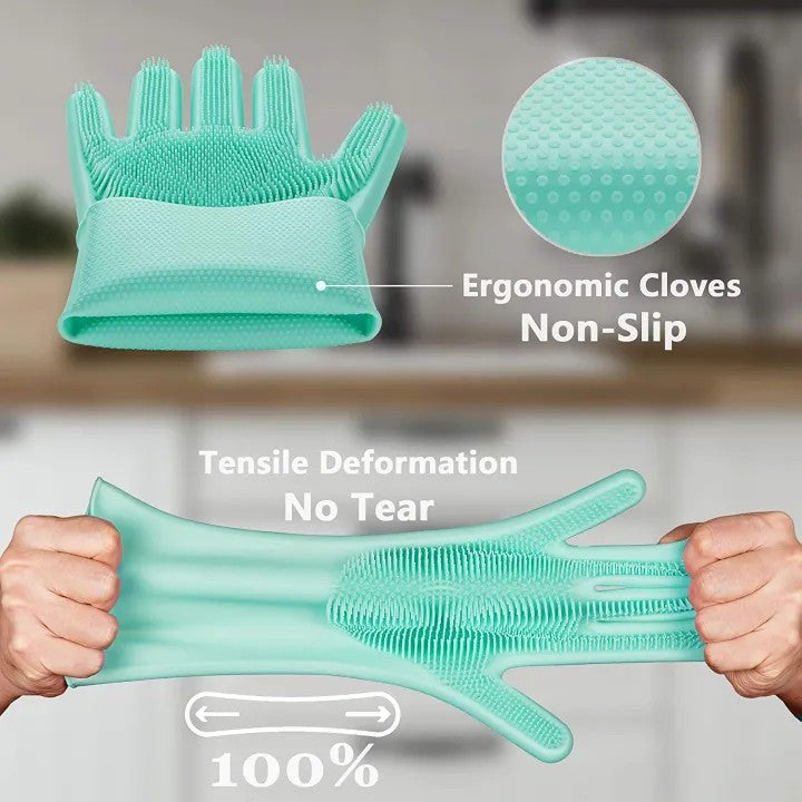 Silicone Magic Washing Gloves – Reusable Cleaning Gloves Pair