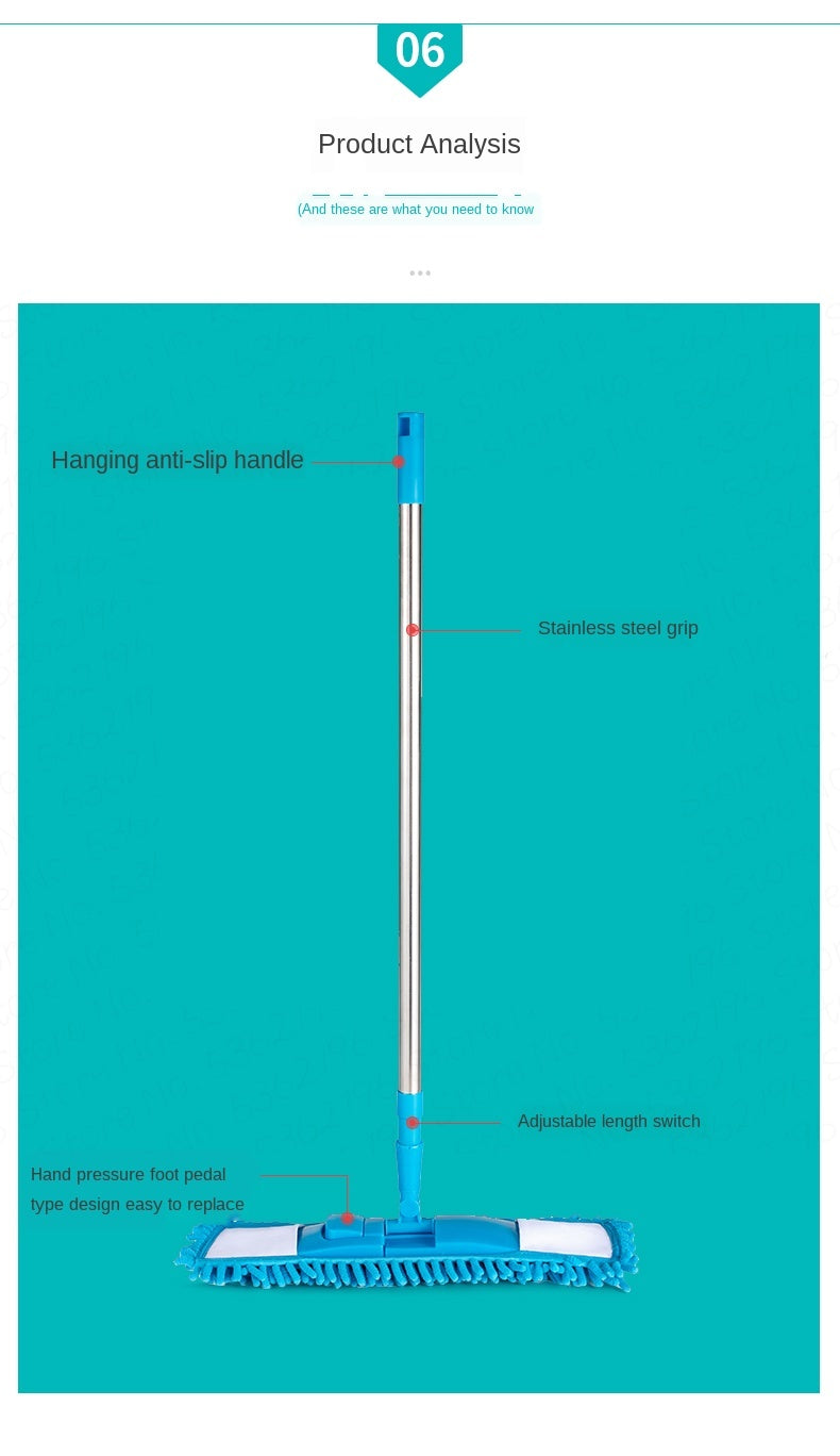 Telescopic Microfiber Mop – Flat Floor Cleaning Tool