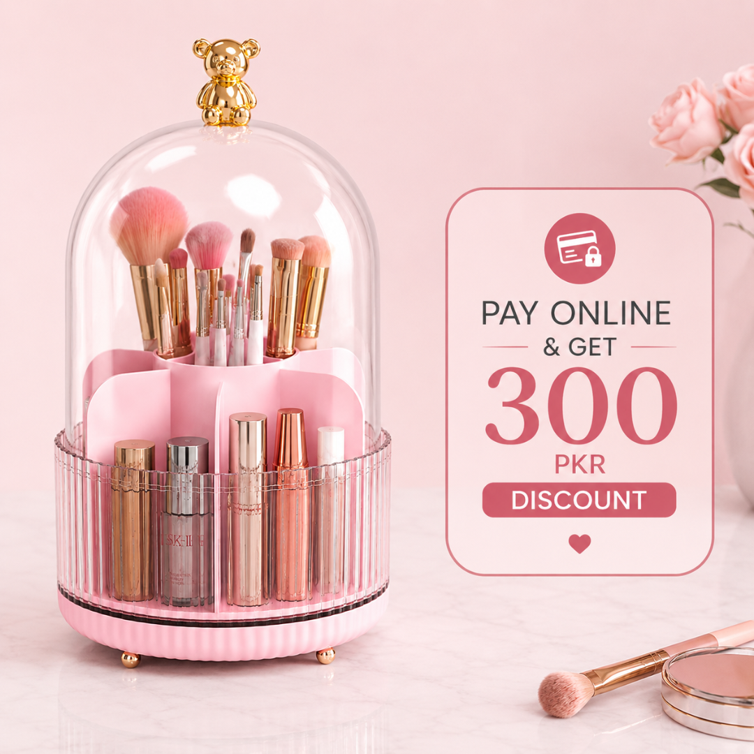 360° Rotating Makeup Brush Organizer (Random Colors)