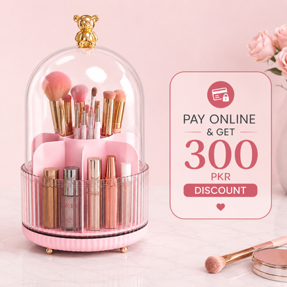 360° Rotating Makeup Brush Organizer (Random Colors)