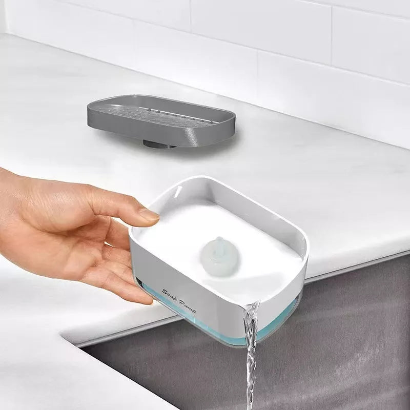 Dish Soap & Sponge Dispenser (2-in-1) – Leak-Free Pump Tray