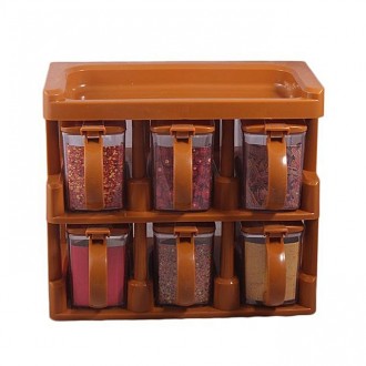 2-Tier Spice Rack with 6 Jars – Kitchen Organizer