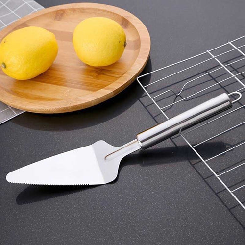 Stainless Steel Pizza & Cake Lifter with Side Cutter
