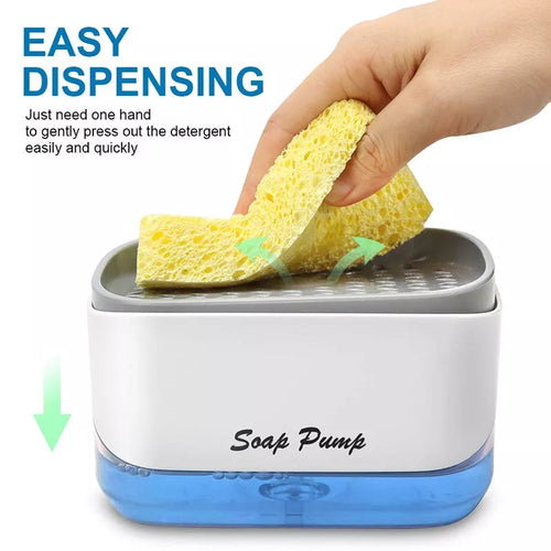 Dish Soap & Sponge Dispenser (2-in-1) – Leak-Free Pump Tray