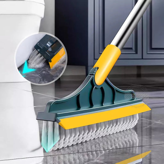 Floor Scrub Brush (2-in-1) – Rotating Long Handle Cleaner