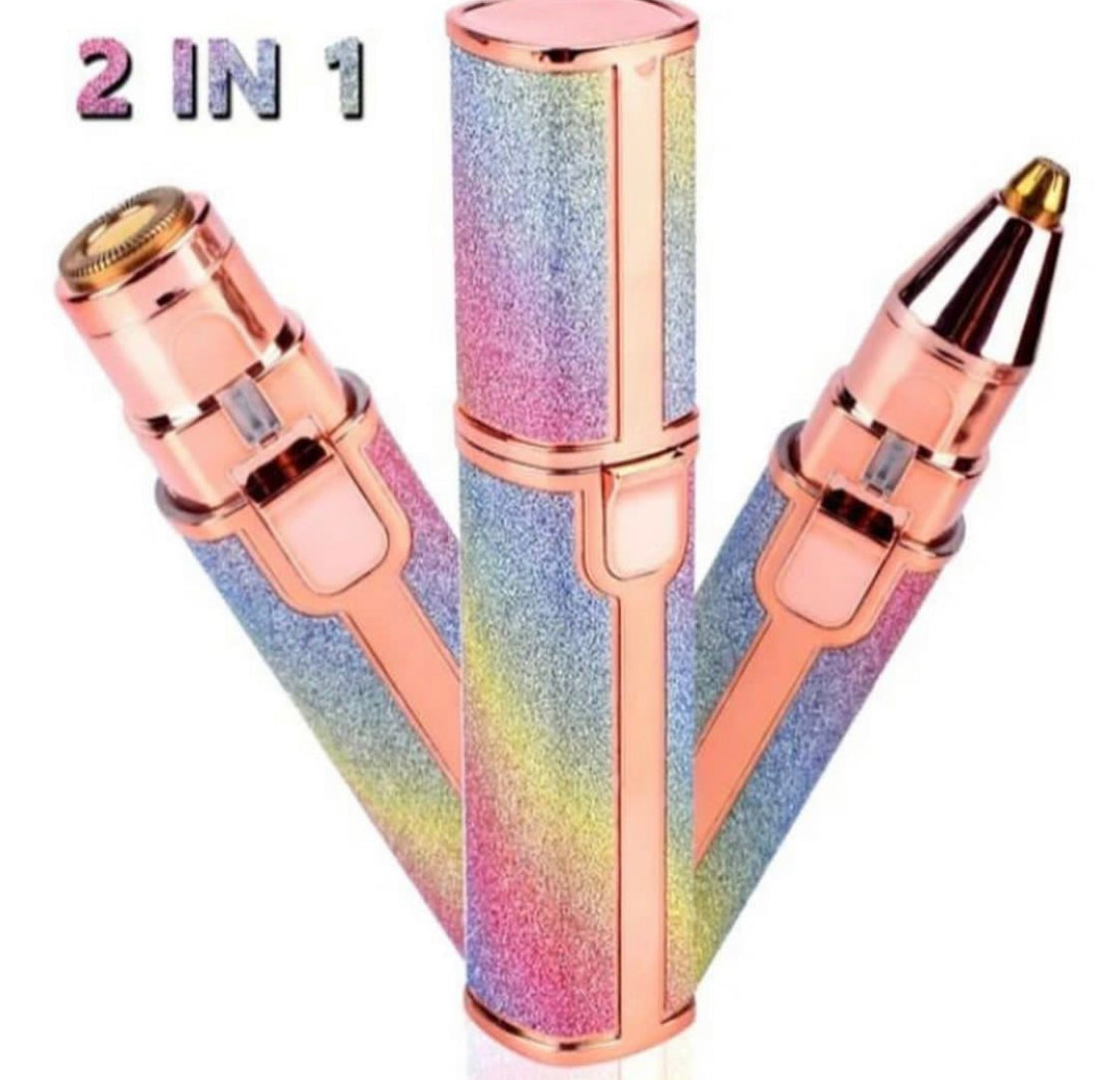 2-in-1 Rechargeable Eyebrow & Facial Hair Remover – Painless Device