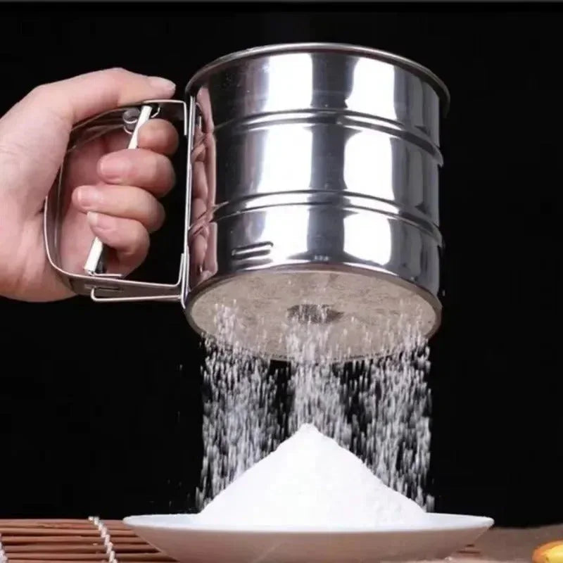 Stainless Steel Flour Sieve Cup – Handheld Baking Strainer