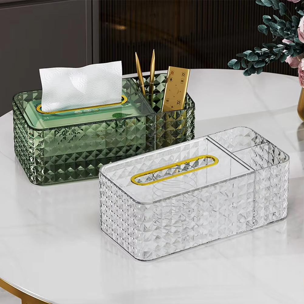 Luxury Diamond Pattern Tissue Box – Elegant Decorative Holder