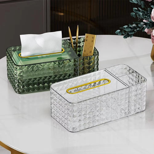 Luxury Diamond Pattern Tissue Box – Elegant Decorative Holder