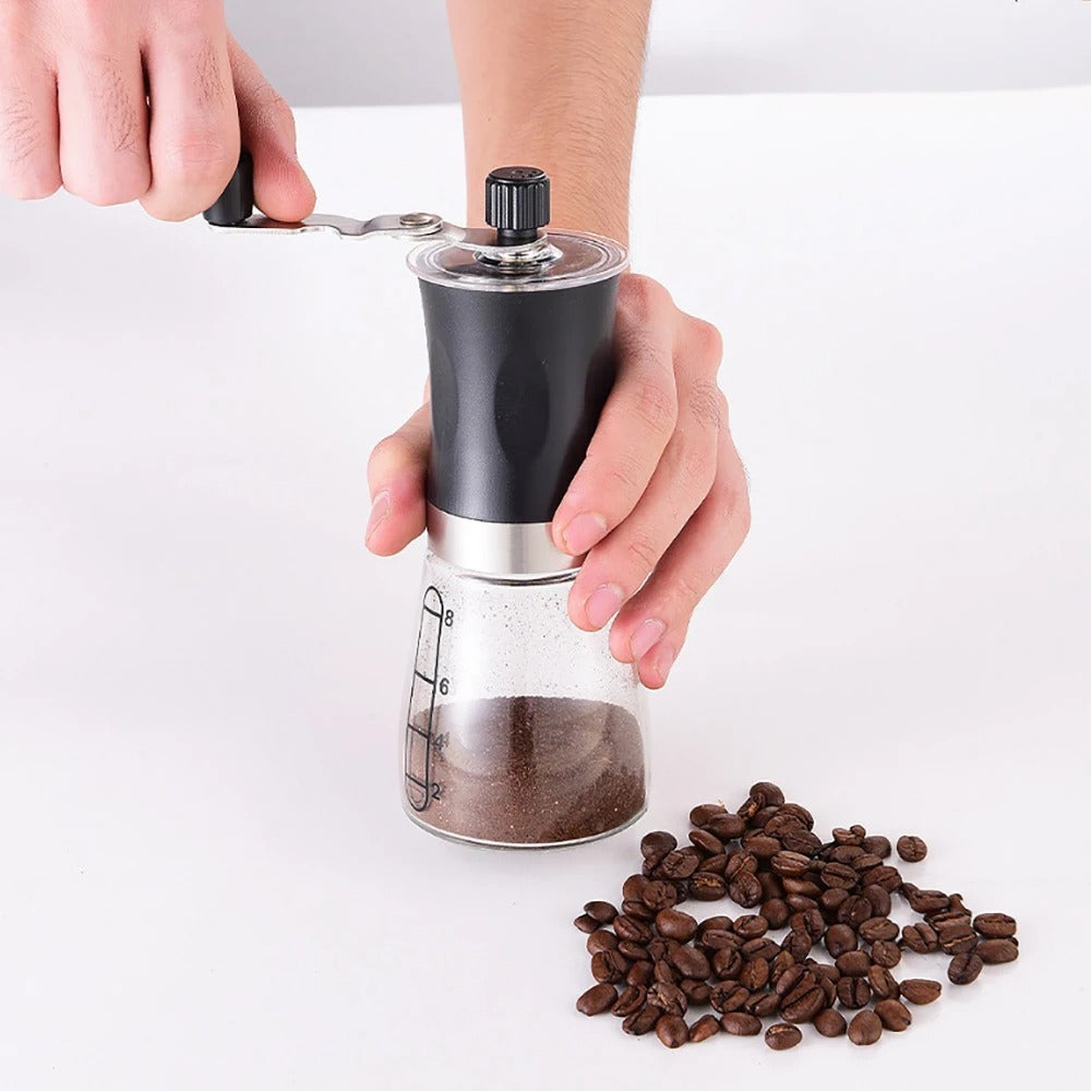 Transparent Manual Coffee Grinder – Portable Hand Crank Mill