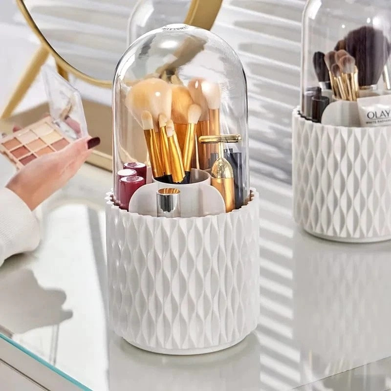 Makeup Brush Holder – Sleek 360° Spinning Stand