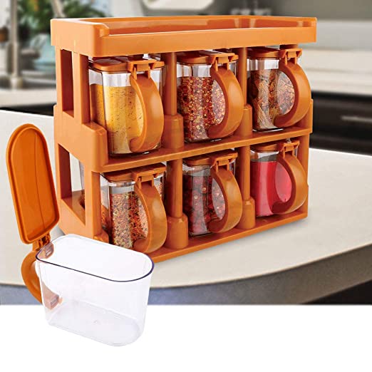 2-Tier Spice Rack with 6 Jars – Kitchen Organizer