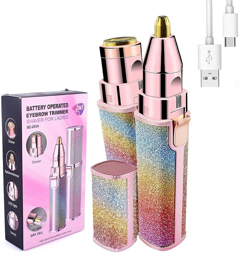 2-in-1 Rechargeable Eyebrow & Facial Hair Remover – Painless Device