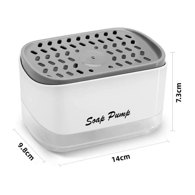 Dish Soap & Sponge Dispenser (2-in-1) – Leak-Free Pump Tray