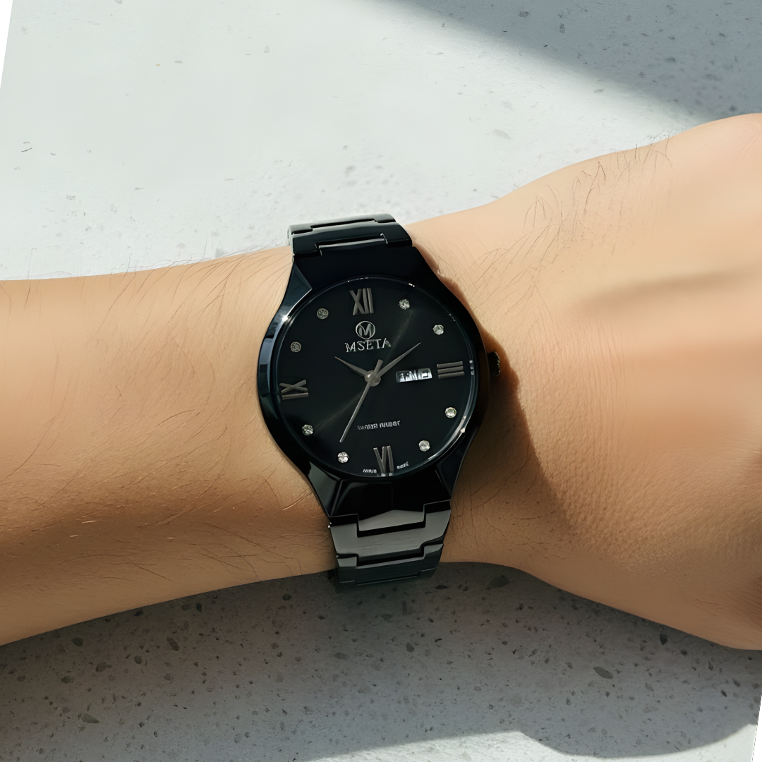 Velaro Luxury Quartz Watch – Stainless Steel Strap, Day-Date Display