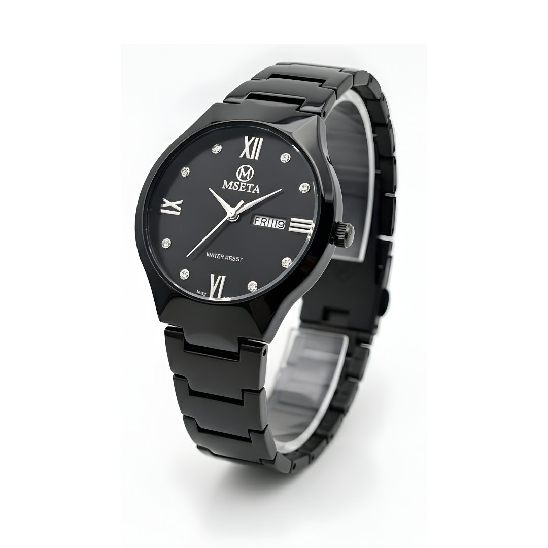 Velaro Luxury Quartz Watch – Stainless Steel Strap, Day-Date Display