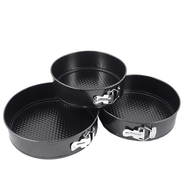 Non-Stick Cake Pan Set (3 pcs) – Round Baking Mold