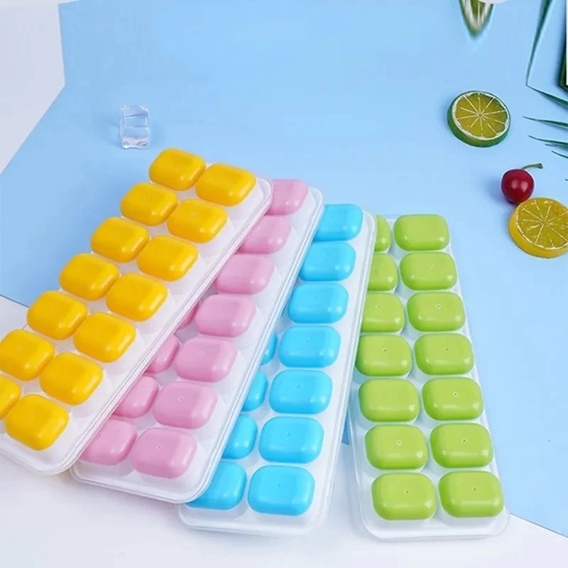 Ice Cube Tray (14 Grid) – Silicone with Lid
