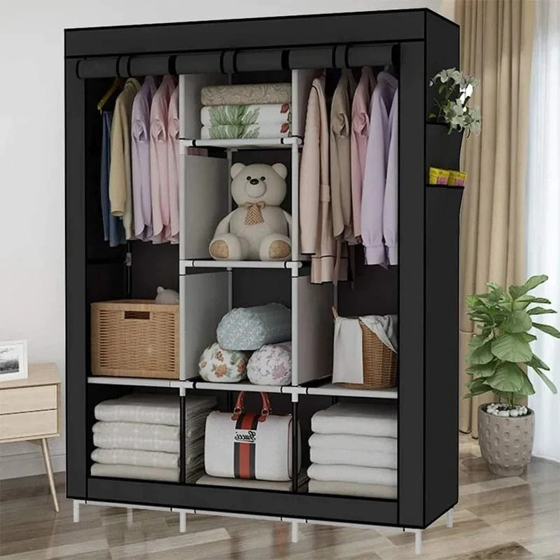 Portable Wardrobe Organizer – Foldable Cloth Cabinet