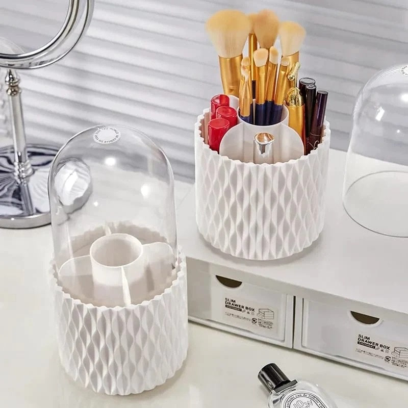 Makeup Brush Holder – Sleek 360° Spinning Stand