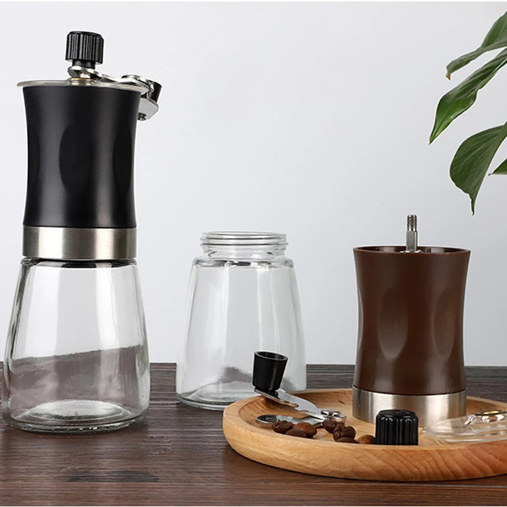 Transparent Manual Coffee Grinder – Portable Hand Crank Mill
