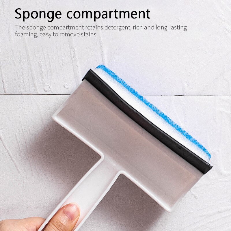 2-in-1 Window Cleaner Brush – Scrubber & Squeegee Tool