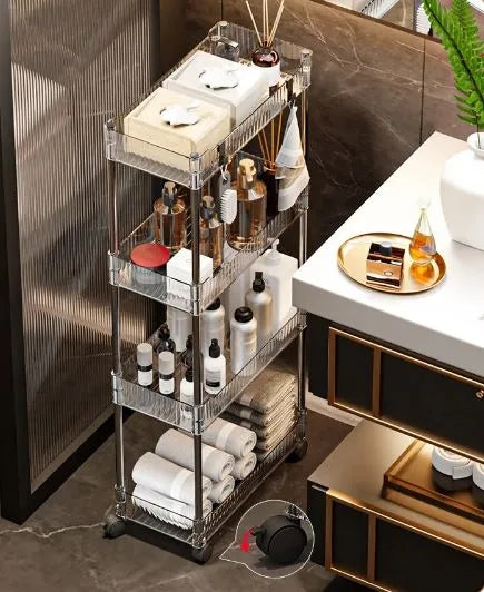 Clear Acrylic Smart Trolley – Multipurpose Storage & Serving Cart