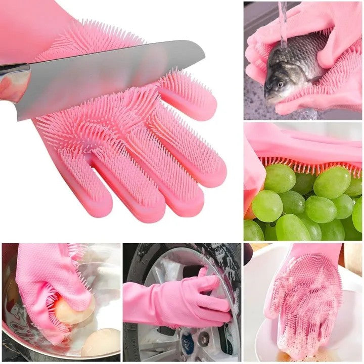 Silicone Magic Washing Gloves – Reusable Cleaning Gloves Pair
