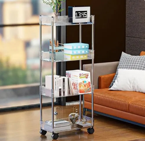Clear Acrylic Smart Trolley – Multipurpose Storage & Serving Cart