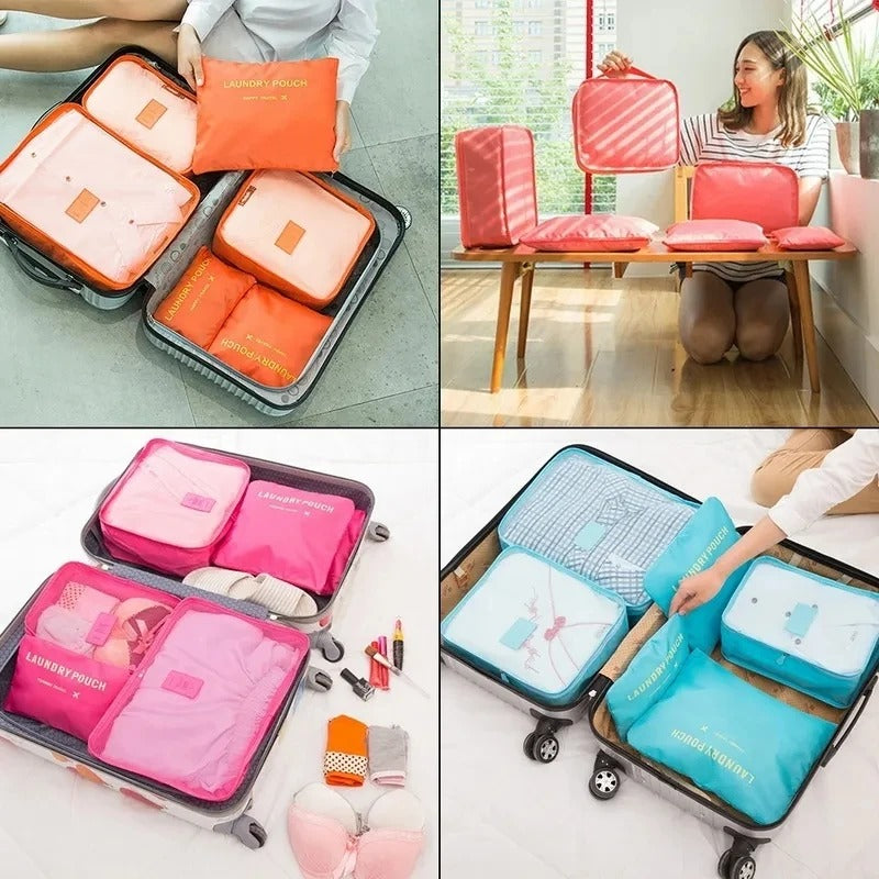 Travel Bag Set (6 pcs) – Waterproof Packing Organizers