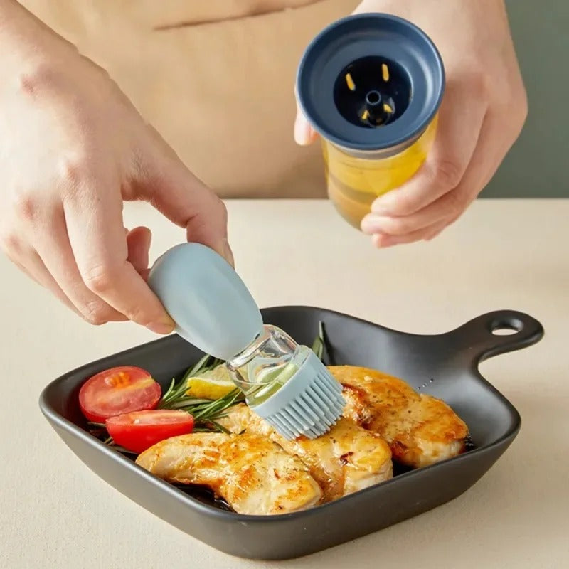 Oil Brush Bottle – Squeeze Dispenser with Silicone Head