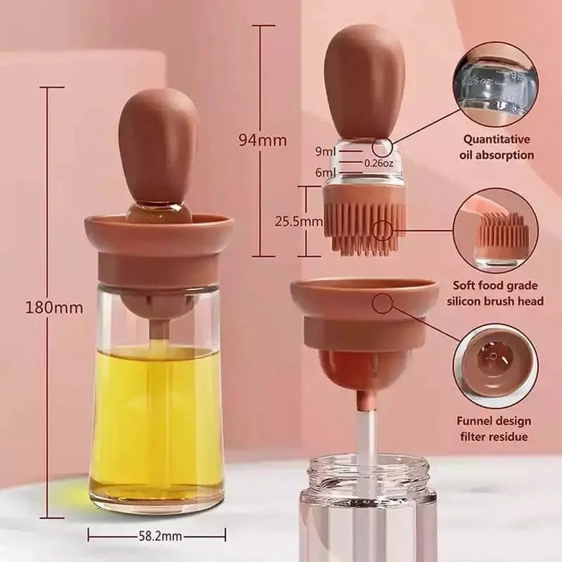Oil Brush Bottle – Squeeze Dispenser with Silicone Head