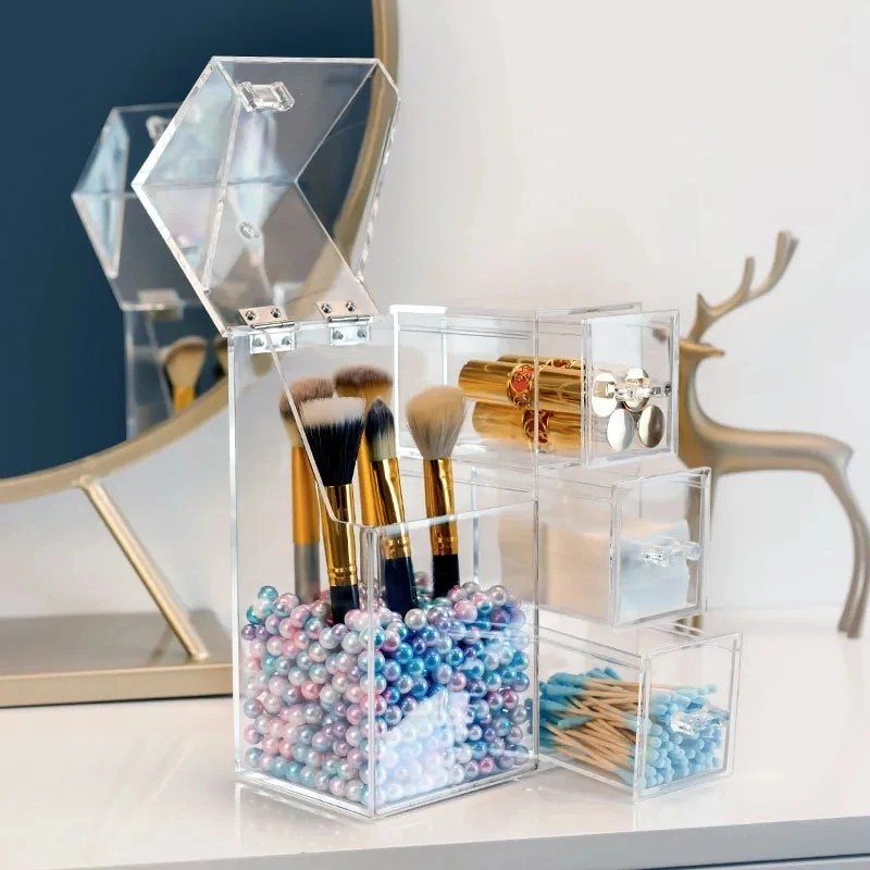 Makeup Brush Organizer – Acrylic with Drawer