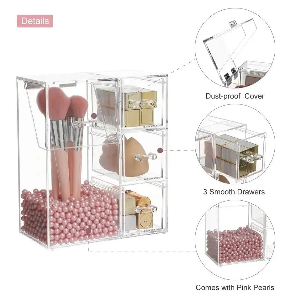 Makeup Brush Organizer – Acrylic with Drawer
