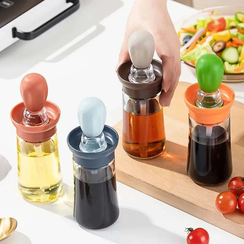 Oil Brush Bottle – Squeeze Dispenser with Silicone Head