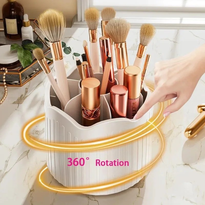 Makeup Brush Holder – New 360° Rotating Organizer
