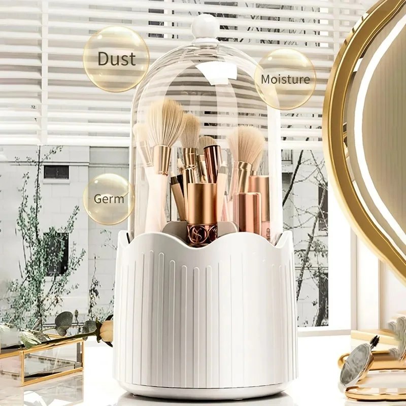 Makeup Brush Holder – New 360° Rotating Organizer