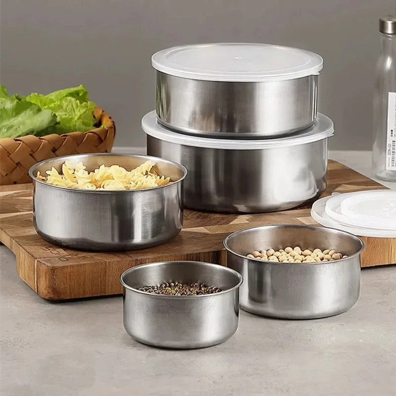 Stainless Steel Bowls (5 pcs) – Kitchenware Set