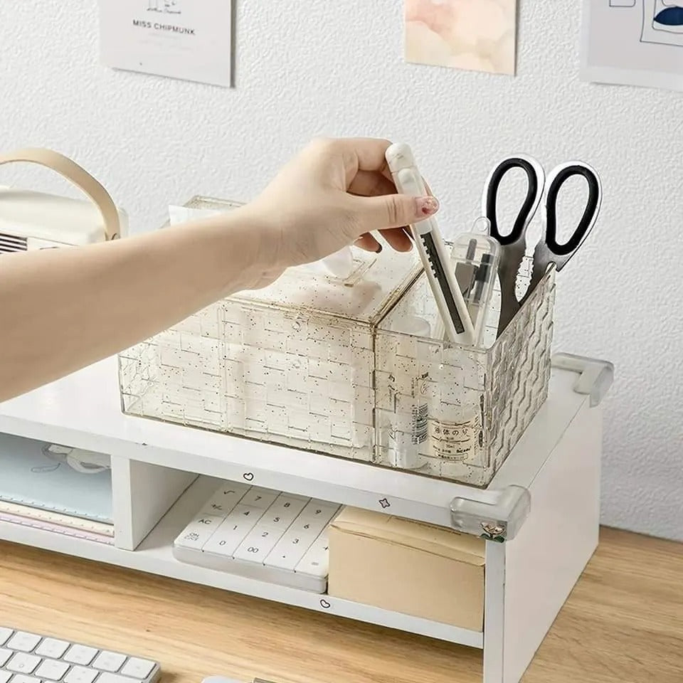 Tissue Box – Luxury Acrylic Holder with Compartment