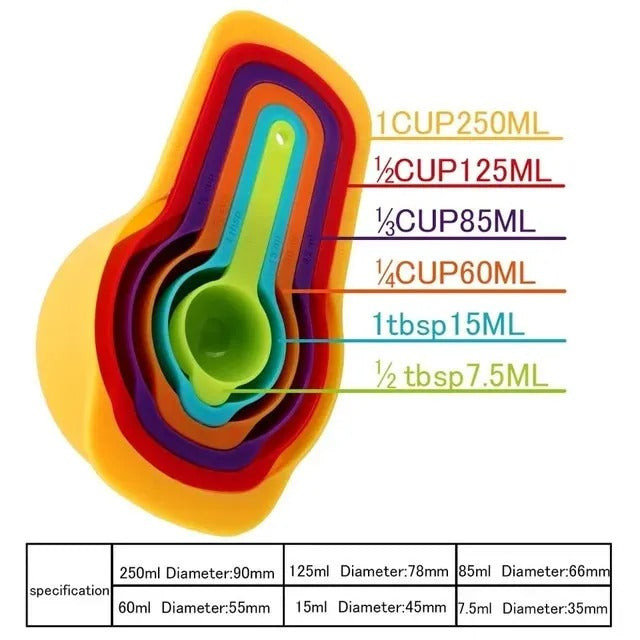 6-Piece Measuring Spoons & Cups Set – Kitchen Baking Tools