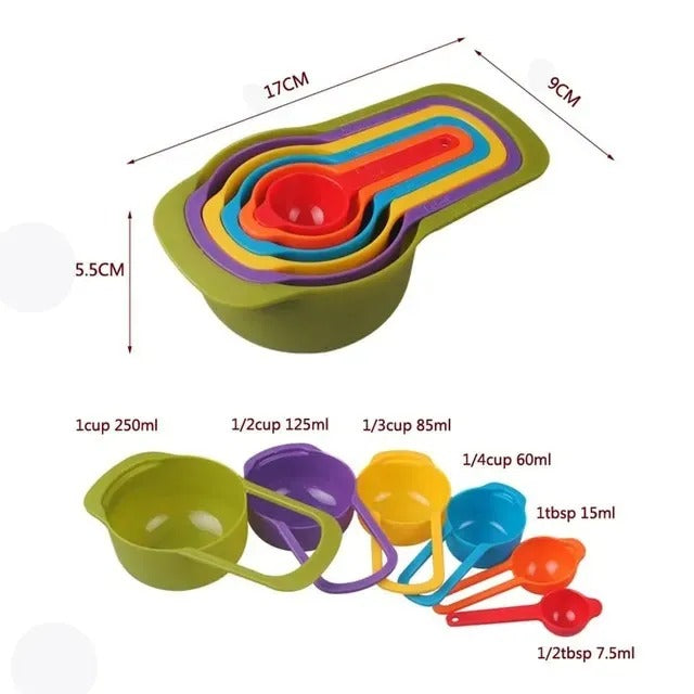 6-Piece Measuring Spoons & Cups Set – Kitchen Baking Tools