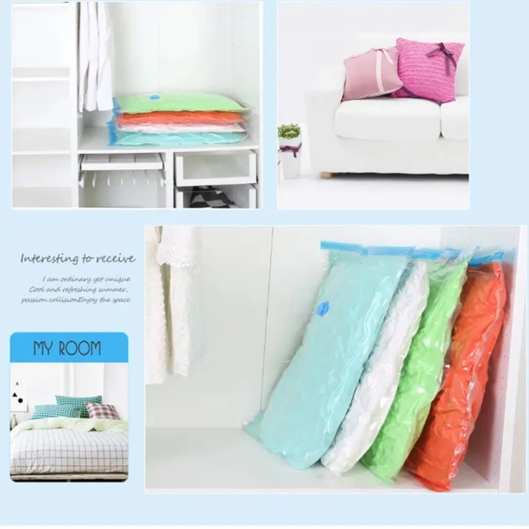 Vacuum Storage Bags (5 pcs + Pump) – Space Saver