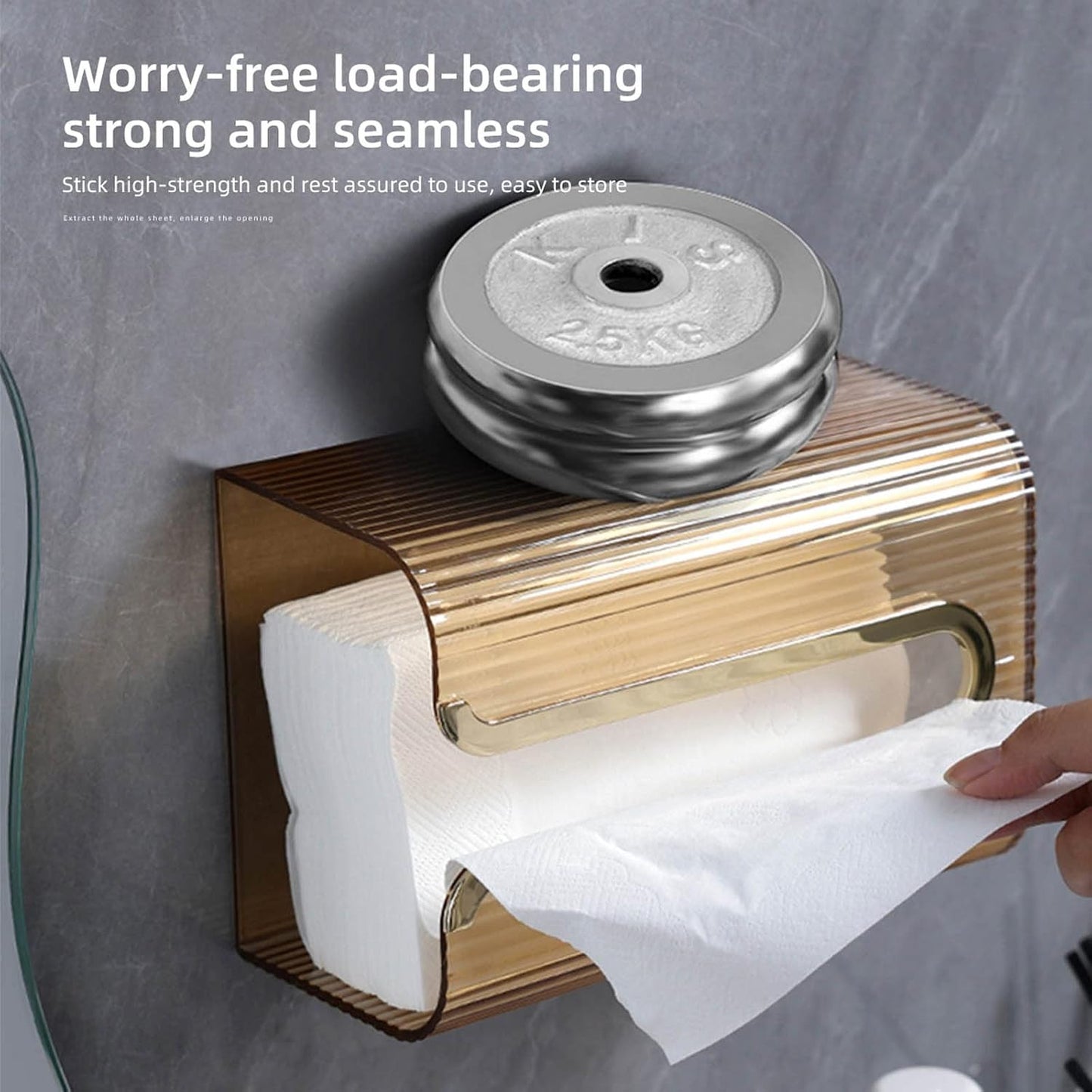 Wall Mounted Clear Acrylic Tissue Box – Bathroom, Kitchen & Office Holder