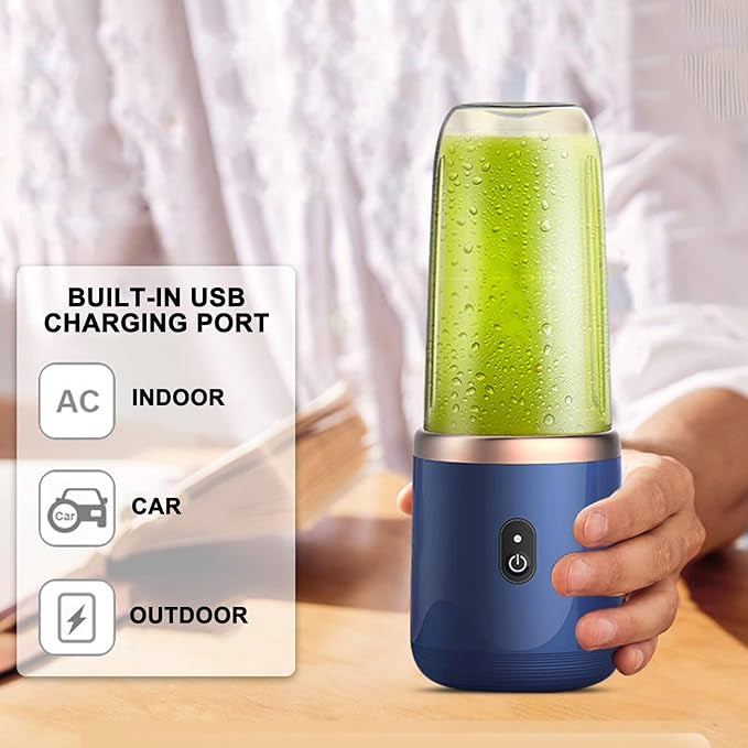 2 in 1 Portable Electric Juicer – 300ML Smoothie Blender